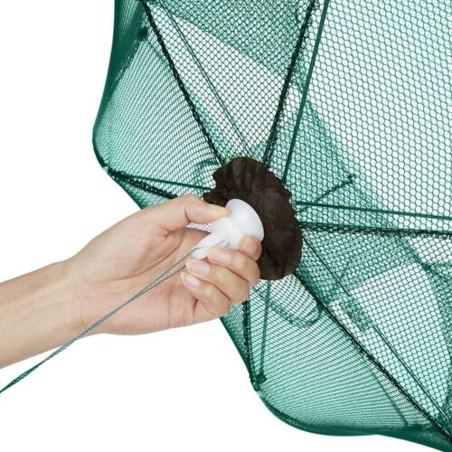 Foldable 6 holes Fishing Bait Trap Crab Net Shrimp Cast Cage Fish umbrella CA