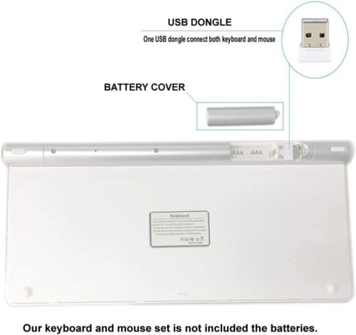 Wireless Keyboard And Mouse Combo Set USB Mini 2.4Ghz For Mac IOS PC Computer