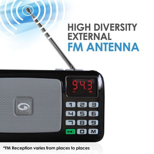 Portable Digital Radio Speaker Mini FM Radio USB TF MP3 Music Player Telescopic