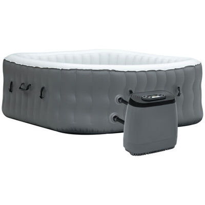 4-6 Person Inflatable Portable Hot Tub for Outdoor w/ Pump, 108 Jets Grey