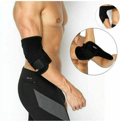 New Elbow Compression Sleeve Support Brace Pain Relief Sports Arthritis Black