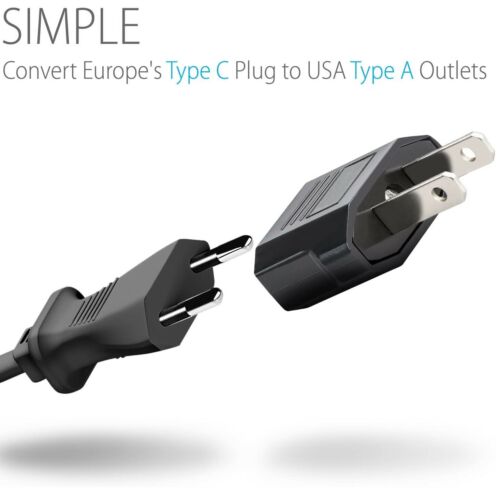 Type C EU to US & Canada Travel Adapter Plug Universal Power Converter
