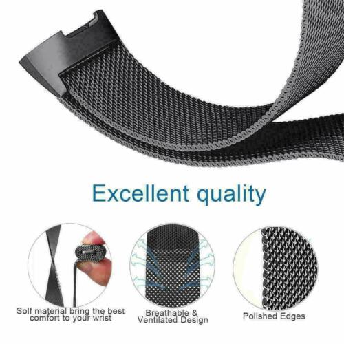 Replacement Stainless Magnet Bracelet Wrist Strap For Fitbit Charge 3 Watch Band