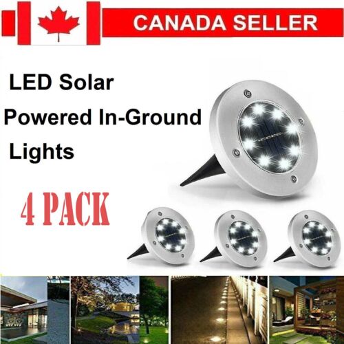 4Pcs LED Solar Powered In-Ground Lights Outdoor ground lamp Pathway Garden Decor