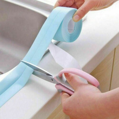 2Pcs Self Adhesive Caulk Sealing Strip Tape For Kitchen Sink Toilet Bathroom