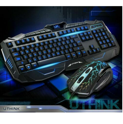 USB Gaming Keyboard and Mouse Set Kit for PC Multimedia Gamer Computer CA