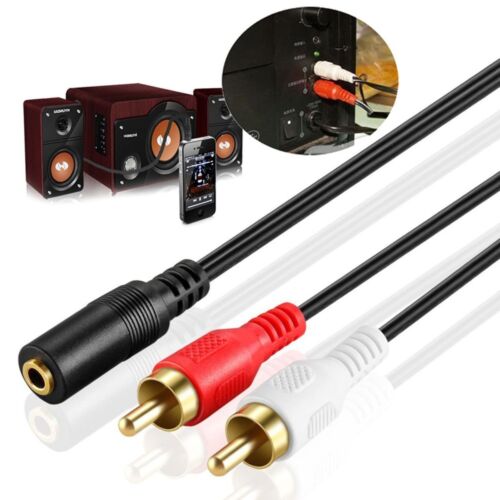 3.5mm Audio to 2 RCA Cable Stereo Female to 2 RCA Male Y Splitter Aux Lead