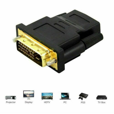 DVI-D 24+1 Male to HDMI Female Adapter Converter Gold Plated Connector For TV PC