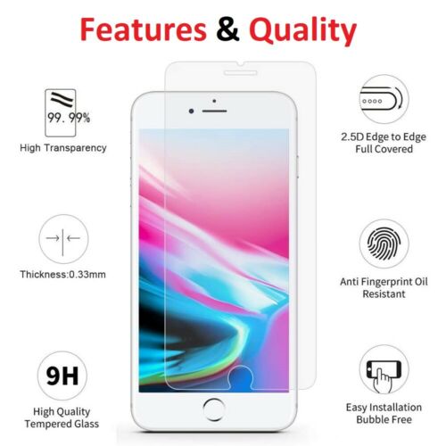 Premium Tempered Glass Screen Protector Cover For iPhone SE 5S 5C 5 (2 PACK)