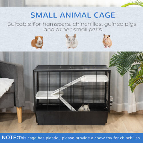 Small Animal Cage with Easy-Grip Handles, Metal Chinchilla Cage, Hedgehog Cage