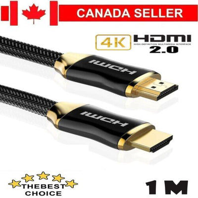 1M Gold Plated HDMI Cable Premium Ultra HD v2.0 High Speed 18.6Gbps 2160p 4K 3D