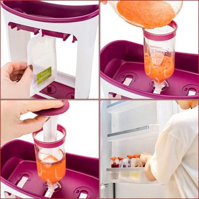 10x Pouch Fruit Juice Squeeze Station Bags Infant Baby Fresh Food Maker For Kids