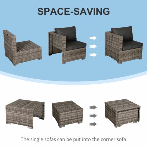 8pc Outdoor Patio Furniture Set All Weather Wicker Rattan Sofa Chair