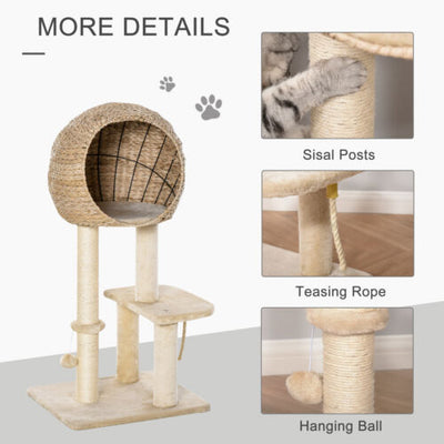 Cat Tower Activity Center w/ Ball Cushion Perch 19&quot; L x 15.75&quot; W x 39.25&quot; H 842525158862