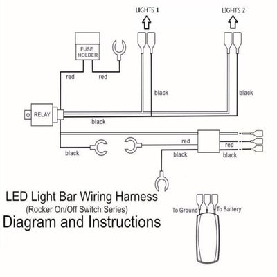 12V Universal Extra Long Wires 40A Circuit Wiring Harness For Off Road Vehicle