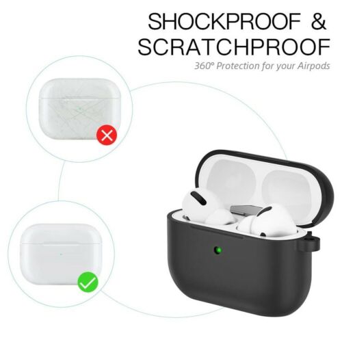 Silicone Airpod Pro Case Soft Cover With Belt Clip For Apple AirPods Pro 2019