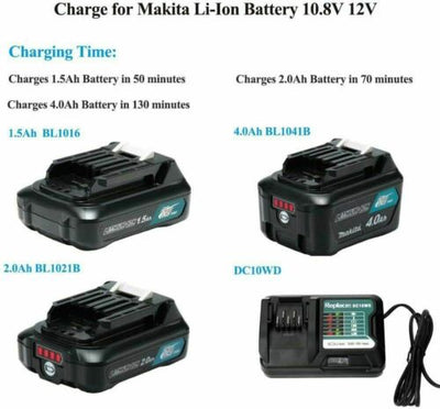 DC10WD BL1015 Battery Charger Replace for MAKITA 10.8V 12V BL1016 BL1021B BL1041