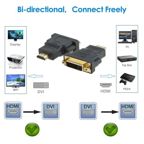 HDMI Male to DVI Female Adapter Converter Gold Plated Connector 1080P for TV PC