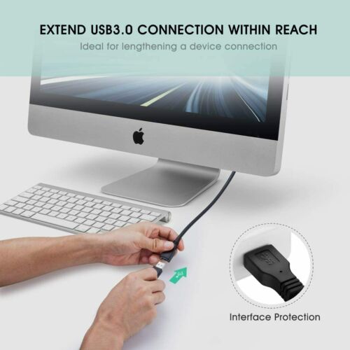 USB to USB Extension Cable 3.0 Male to Female Data Charger Extender Cord
