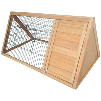 Outside Triangle Shaped Wooden Protective Pet House w/ Ventilating Wire, Yellow