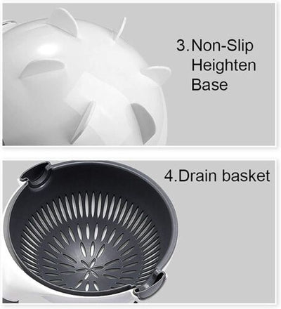 9 in 1 Multi-functional Durable Vegetable Fruit Cutter Slicer Drain Basket CA