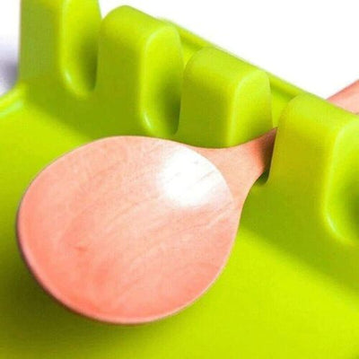 Kitchen Heat Resistant Silicone Spoon Rest Cooking Utensil Spatula Holder 2Pack