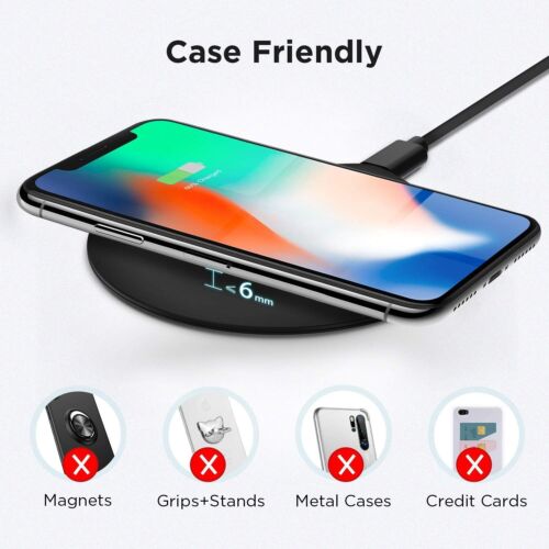 10W Qi Wireless Charger Fast Charging Pad Compatible with Galaxy Huawei  S9 S8