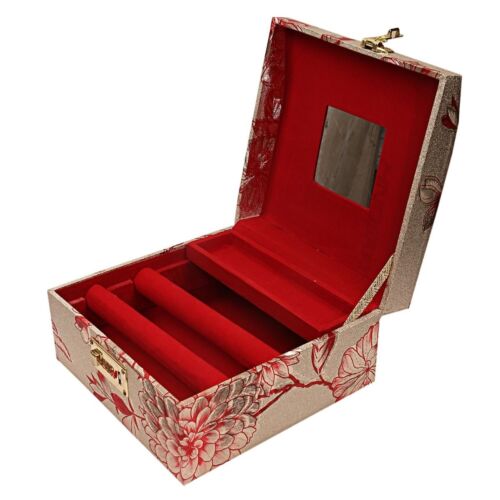 Large Jewelry Organizer Wooden Storage case makeup Lockable Box gift for girls