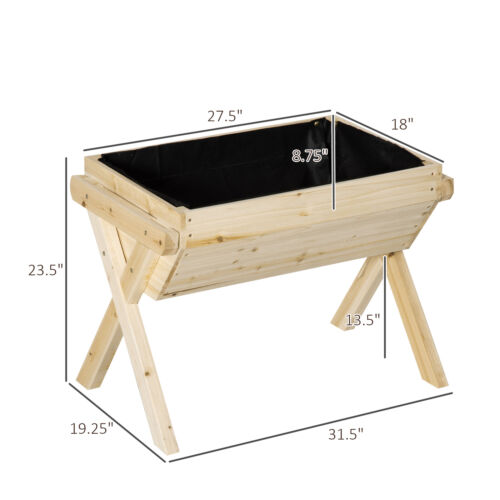 Raised Garden Bed Elevated Planter Box w/ Non-woven Fabric for Backyard, Patio