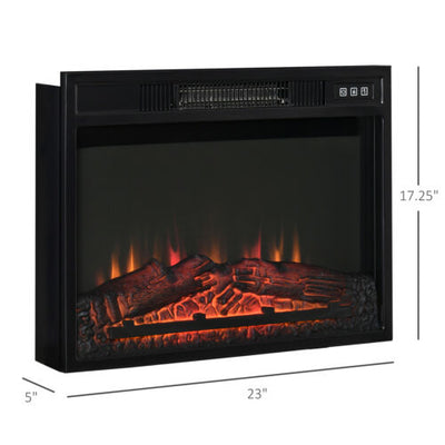 Electric Fireplace Insert, Recessed Fireplace Heater with Realistic Log Flames