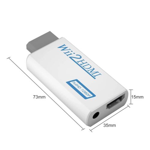 White Portable Wii to HDMI Wii 2 HDMI Full HD Converter Audio Output Adapter TV