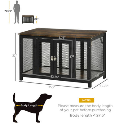 Big Dog Crate End Table Puppy Crate for Medium Dogs Indoor, Pet Kennel