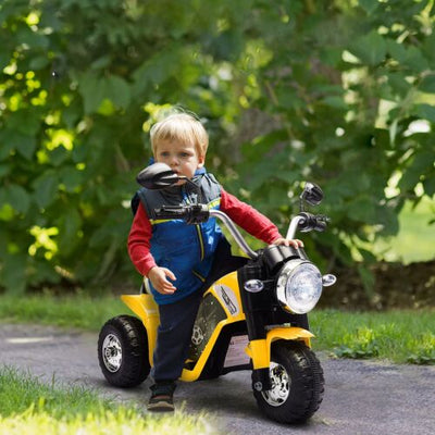 Kids 6V Electric Motorcycle Ride-On Toy Battery 18 - 36 Months Yellow