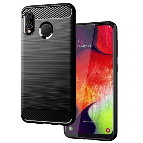 For Samsung Galaxy A10e & A20e Case - Shockproof Carbon Fiber Soft TPU Cover