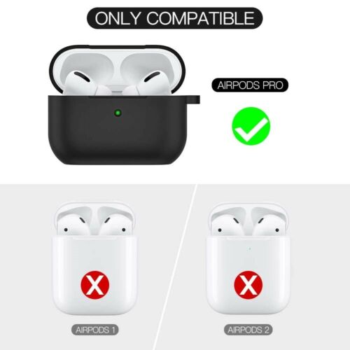 Silicone Airpod Pro Case Soft Cover With Belt Clip For Apple AirPods Pro 2019