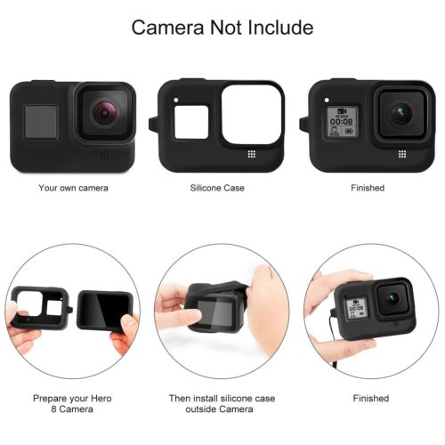 For GoPro Hero 8 Case - Silicone Rubber Sleeve Protective Housing Frame Cover