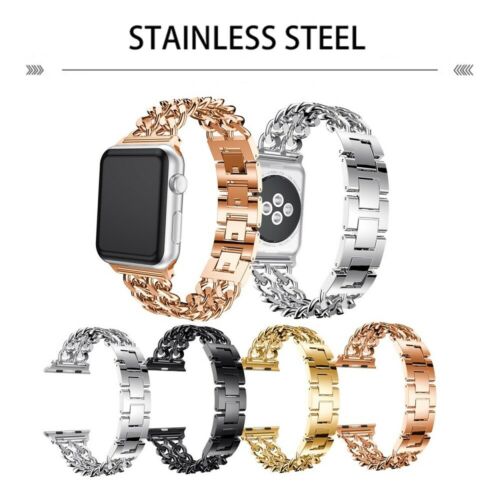 For Apple Watch Stainless Steel Dual Loop iWatch Link Band Strap 38 40 42 44 mm