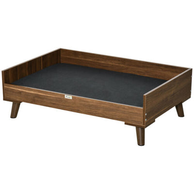 Elevated Dog Bed with Soft Sponge Cushion, Modern Wood Dog Bed /w Steel Legs 196393252734