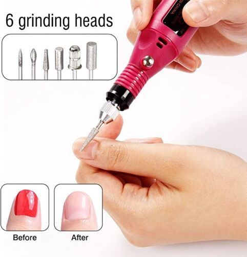 Electric Nail Drill Bits Tool Set Machine Acrylic Art Manicure Pen Shaper Kit CA