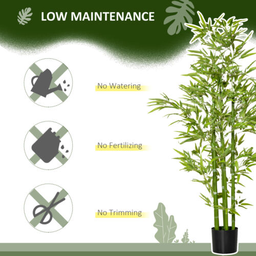 5 Feet Artificial Bamboo Plant Fake Tree Potted Indoor Outdoor Home Décor