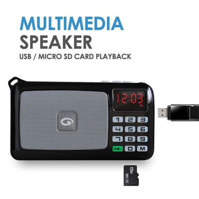 Portable Digital Radio Speaker Mini FM Radio USB TF MP3 Music Player Telescopic