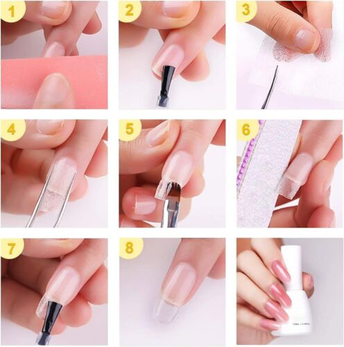 10Pieces Non-woven Silk Fiberglass Nail Extension for Professional long Nail Art