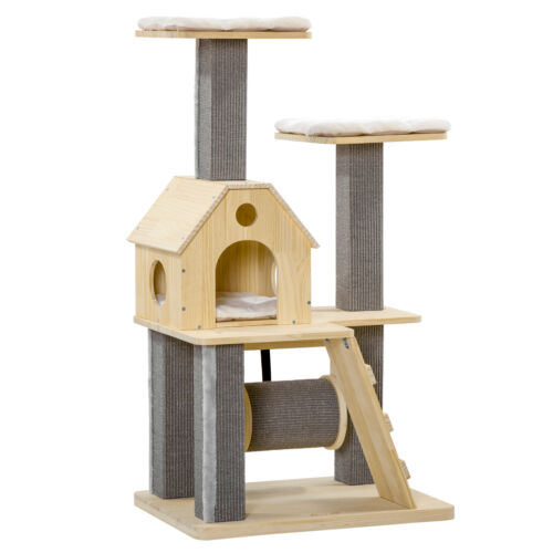 Modern Climbing Activity Cat Tower with Scratching Posts Cat Condo Spinning Toy