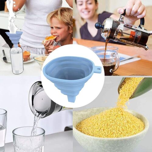 Collapsible Funnel Kitchen Gadget Silicone Foldable for Liquid Transfer tools