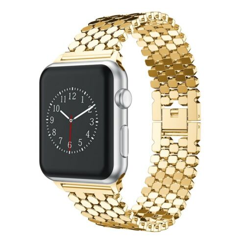 For Apple Watch 38 40 42 44 mm - Stainless Steel Hexagon Link Band Strap iWatch