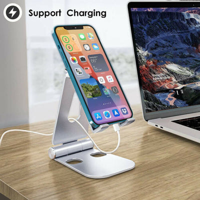 Adjustable Folding Cell Phone Stand Holder Mount Desk Dock For iPhone Samsung