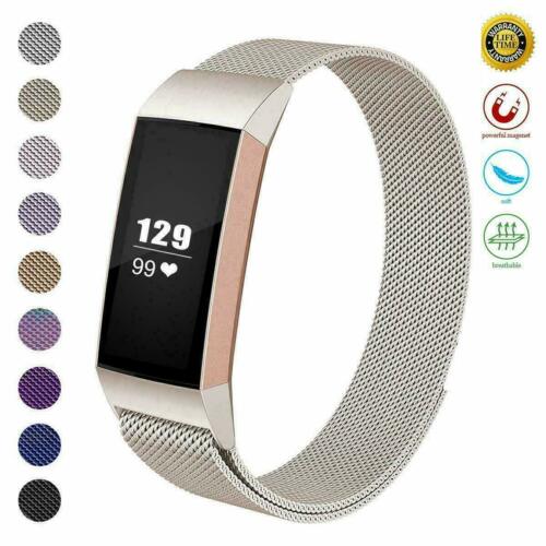 Replacement Stainless Magnet Bracelet Wrist Strap For Fitbit Charge 3 Watch Band