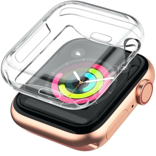 For Apple Watch 1 2 3 4 5 6 SE Case - 360 Clear TPU Cover With Screen Protector
