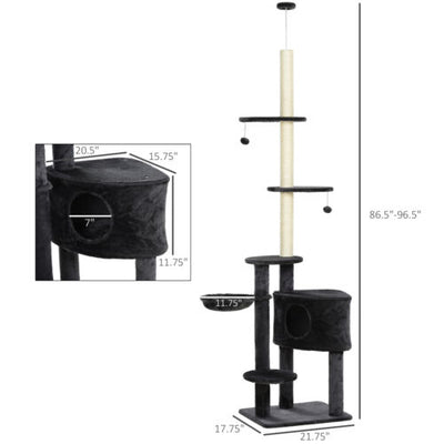 Cat Tree Stand House Hammock Pet Furniture Kitten Activity Tower Play 5-Tier 842525196185