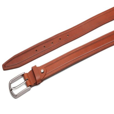 Genuine Tan Leather Dress Belts For Men Adjustable Suits Jeans Uniform CA